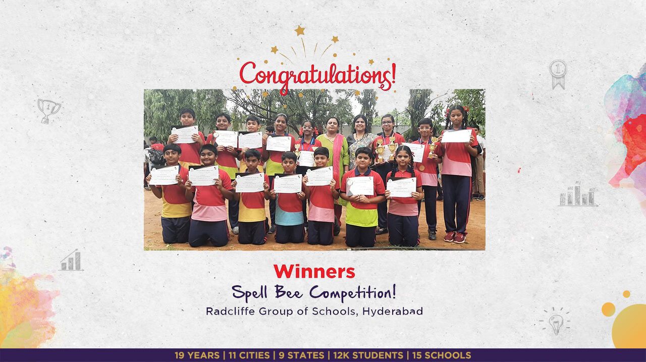 Radcliffe School Hyderabad Shines: Students Win National & State-Level Awards in Spell Bee Competition!