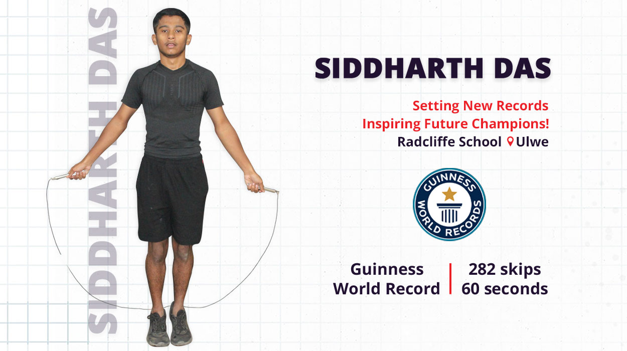 Siddharth Das Guinness World Record Backward Skipping Radcliffe School Ulwe